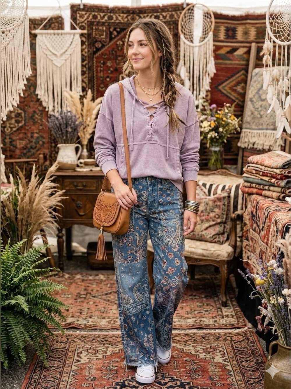 Free people movement believe it purple lace up hoodie